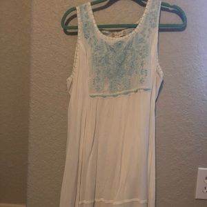 Embroidered Mexican style tank top dress